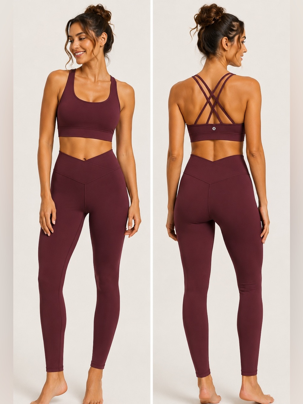 CRZ YOGA  Matching Set – Sports Bra & 25” Leggings Size Medium